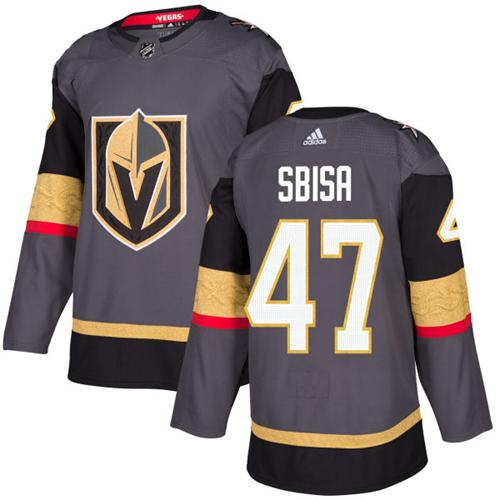 Adidas Men Vegas Golden Knights 47 Luca Sbisa Grey Home Authentic Stitched NHL Jersey